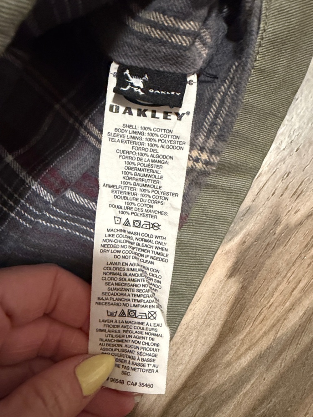 Oakley Men’s Sz. XXL Field Jacket Olive Plaid Flannel Lined Canvas Utility - Picture 3 of 7